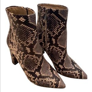 Marc fisher snakeskin booties